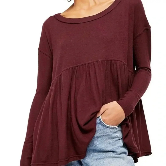 Free People Tops - Free People “Forever Your Girl” Babydoll Top - Size Small (Oversized)